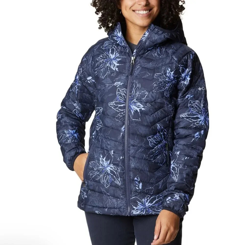 Columbia Navy Floral Puffer Jacket